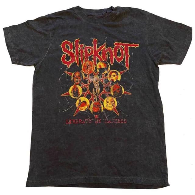 Slipknot Liberate Back Print T-Shirt in Black Size: 11-12 Years Black Unisex 11-12 Years