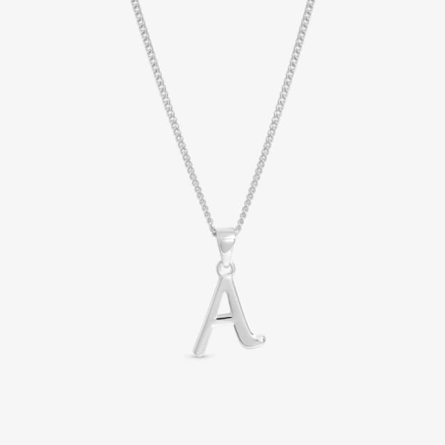 Simply Silver Womens Sterling Silver 925 Initial Pendant - A Silver Female One Size