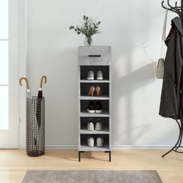 VIDAXL Shoe Cabinet Concrete Grey 30x35x105cm Engineered Wood Vidaxl 8720845430771