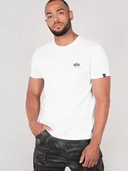 Alpha Industries Basic Logo T-Shirt - White, Size L, Men