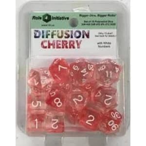Diffusion Cherry Poly 15 Set Dice