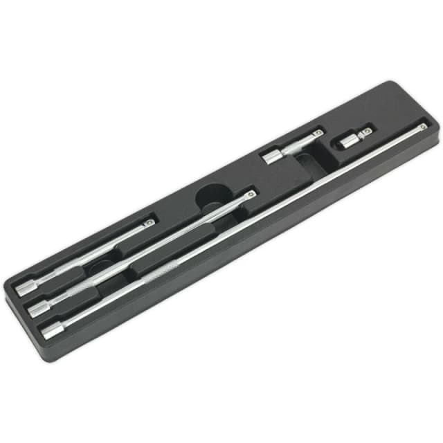 Loops 5 Piece Knurled Extension Bar Set - 3/8" Sq Drive - Spring-Ball Socket Retainer Multi