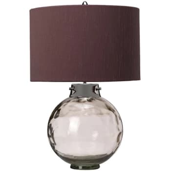 Kara Table Lamp, Smoke, Faux Silk Shade - Elstead