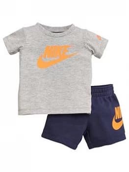 Nike Sportswear Infant Boys Tee and French Terry Shorts Set - Navy, Size 12 Months