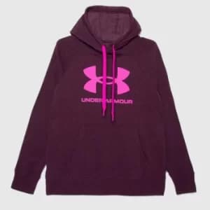 Under Armour Rival Logo Hoodie In Purple