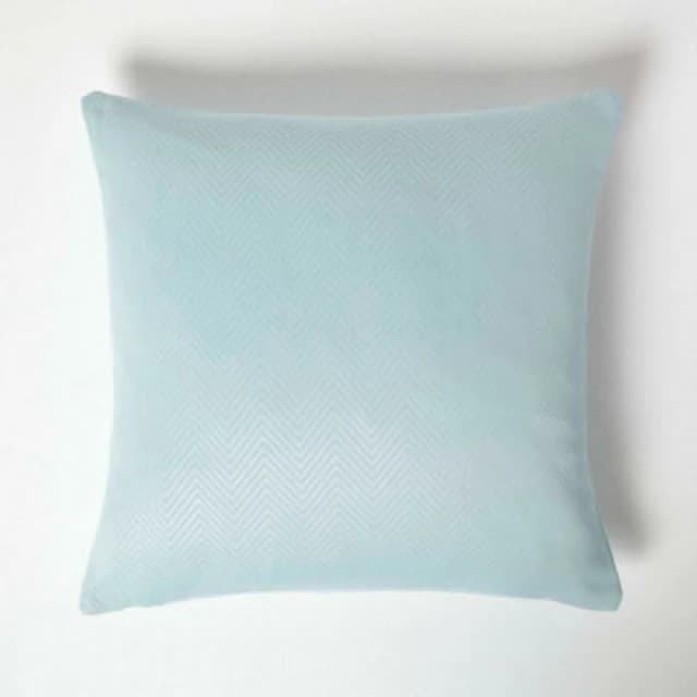 Homescapes Herringbone Cushion Cover Pale Blue