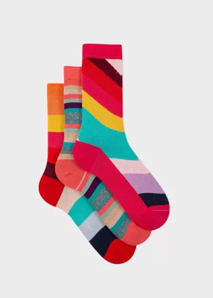 Paul Smith Women'S 'Swirl' Socks Three Pack