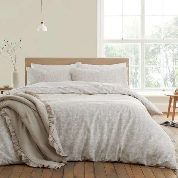 Bianca Bianca Shadow Leaves Duvet Set Natural KING PO51606