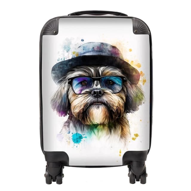 Warren Reed - Designer Lhasa Apso Dog Splashart Suitcase Size: Large Multicolor Unisex Large