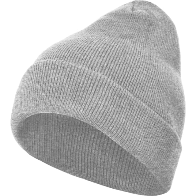 Build Your Brand Mens Heavy knit Beanie in Grey Grey Male One Size