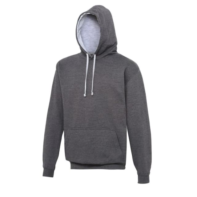 AWDis AWDis Men Varsity Hooded Sweatshirt Hoodie in Mid Grey Size: Small Mid Grey S Male 5057520073781