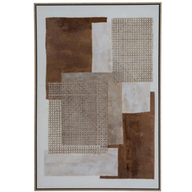 Hill Interiors Sedora Hand Painted Canvas In Frame - Wood - L3 X W80 X H120 Cm - Multi-Coloured