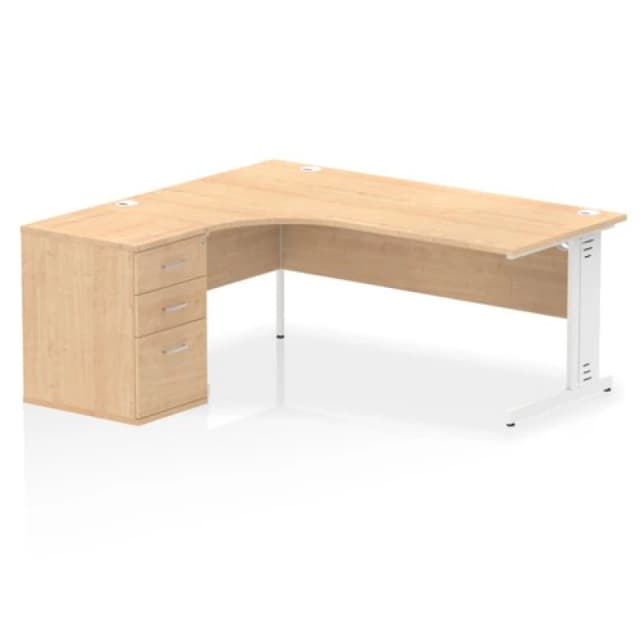 Dynamic Office Solutions Impulse 1800mm Cable Managed Left Crescent Desk Workstation I004120