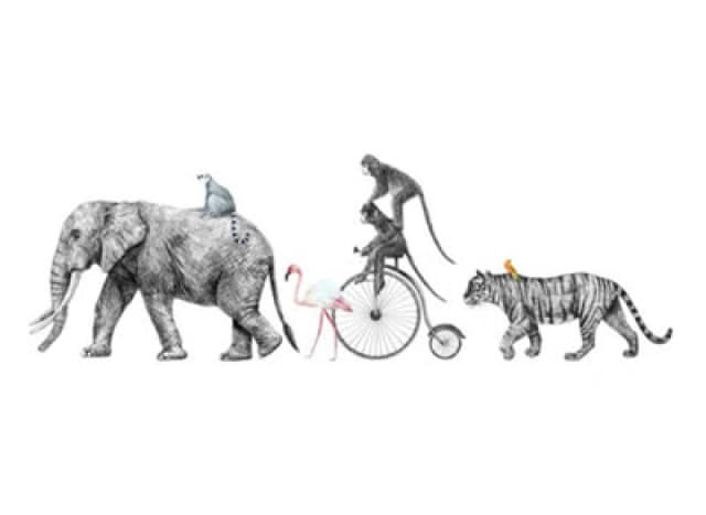 As Creation Animal Queue Digital Mural 350Cm X 255Cm Grey WPRAJ Unisex