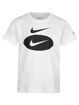 Boys, Nike Youth Swoosh Tee - White, Size 2-3 Years