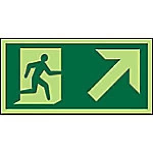 Fire Exit Sign Up Right Arrow Plastic 15 x 30 cm