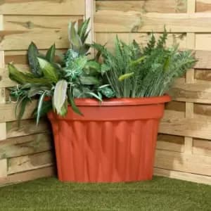 Wham Vista Terracotta Recycled Plastic Corner Planter 49cm 4 Pack Garden & Outdoor