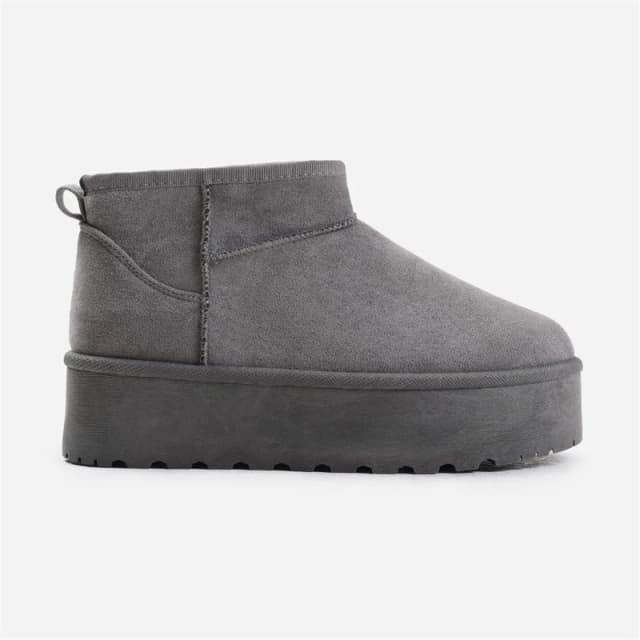 Where's That From 'Calla' Flatform Fur Lining Ankle Boot Grey