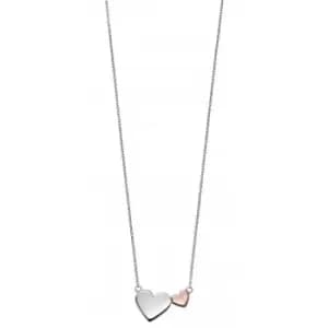 Mixed Metal Double Heart Necklace N4347