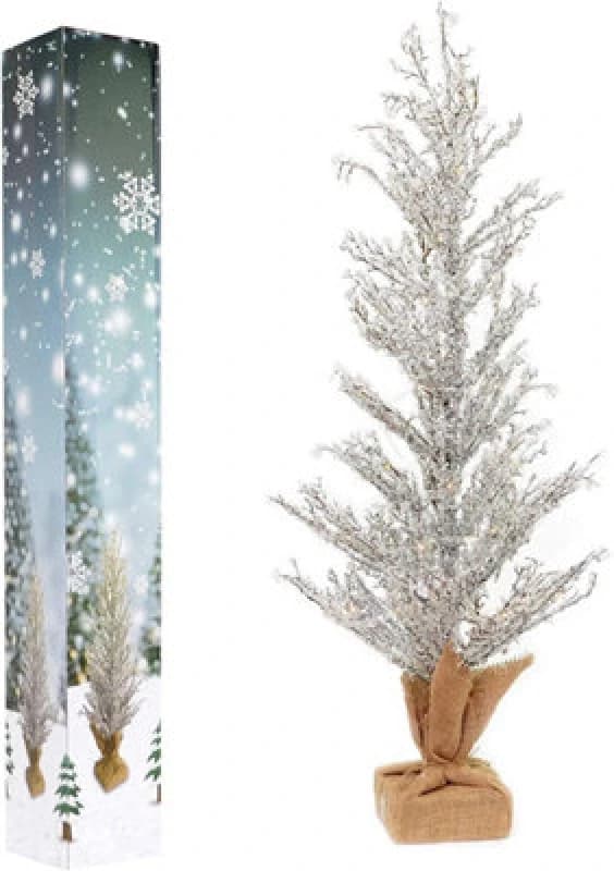 Shatchi 36" Pre-Lit Christmas Tree Indoor Use Battery USB Operated Warm White Light Leafless White