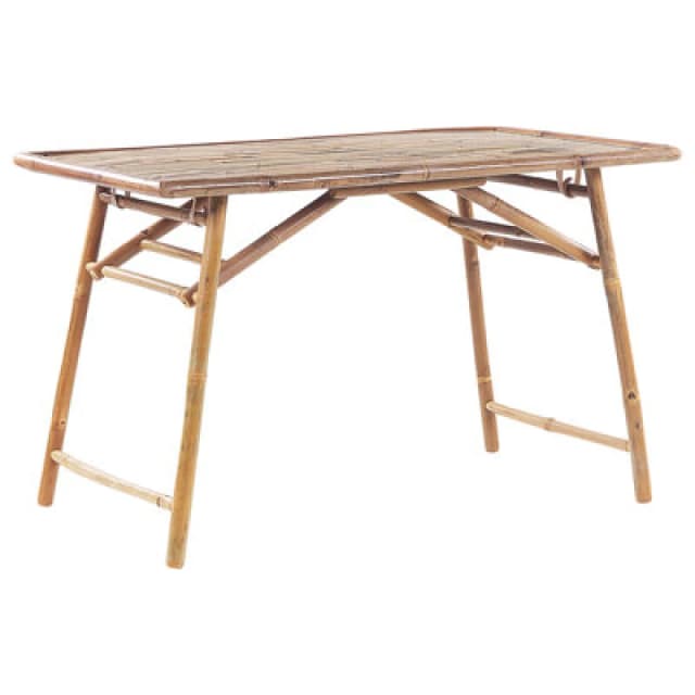 Beliani Garden Dining Table Molise 120 Cm 69cm Bamboo Wood Light Brown