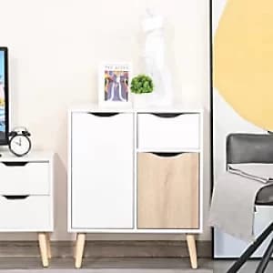 Homcom Floor Cabinet Storage with Drawer Brown