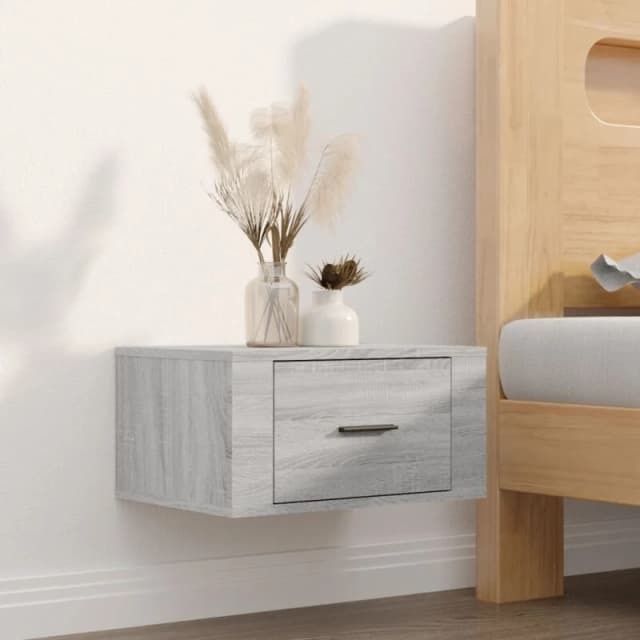 Vidaxl Wall-mounted Bedside Cabinet Grey Sonoma 50X36X25 Cm, Grey 816852