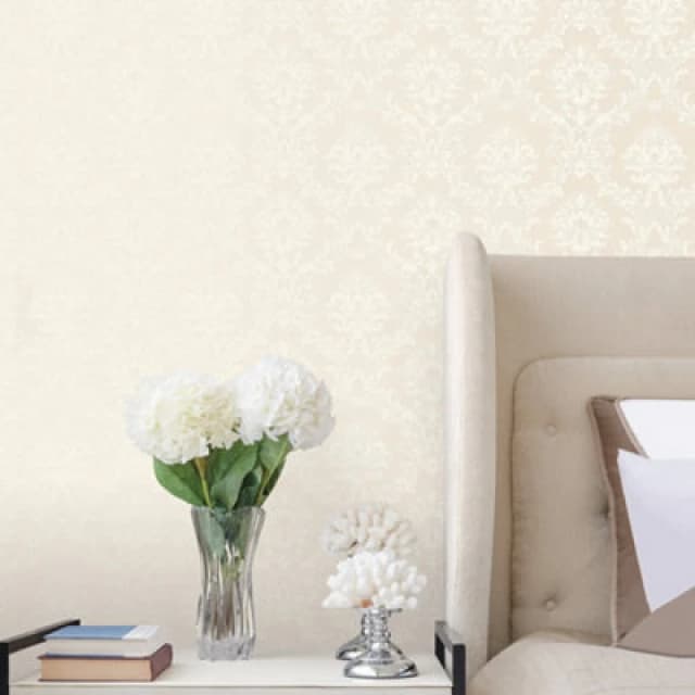 Galerie Simply Silks 4 Ivory Classic Damask Embossed Wallpaper