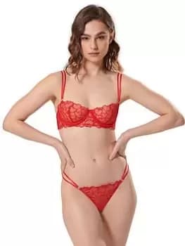 BlueBELLA Valentina Thong - Red , Red, Size 10, Women