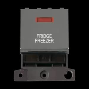 Click Scolmore MiniGrid 20A Double-Pole Ingot & Neon Fridge Freezer Switch Black Nickel - MD023BN-FF
