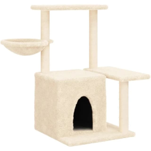vidaXL Cat Tree with Sisal Scratching Posts Cream 83 cm, Cream 172109