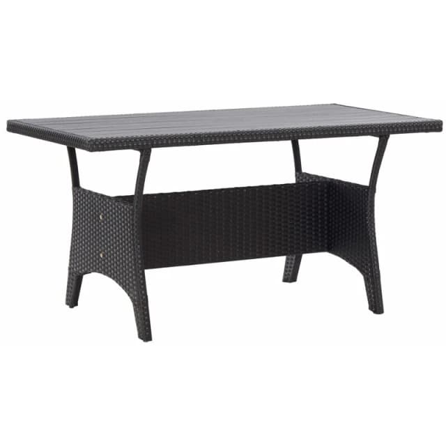 VIDAXL Garden Table Black 120x70x66cm Poly Rattan Vidaxl 8720286641859
