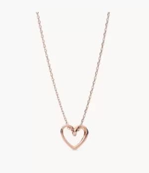 Fossil Women Rose Gold-Tone Stainless Steel Pendant Necklace