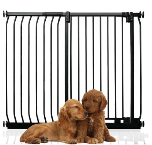 Bettacare Extra Tall Elite Dog Gate, 107Cm - 116Cm, Matt Black, Extra Tall 96.8Cm In Height, Pressure Fit Pet Gate