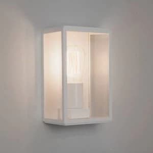 1 Light Outdoor Wall Lantern Matt White IP44, E27