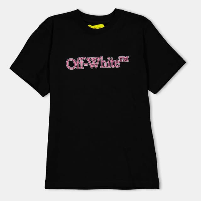 Off White Kids Regular Fit T-Shirt Black/Fuchsia female 8Y