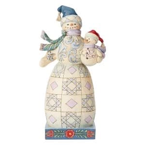 Bundled in Love (Snowman with Snowbaby) Figurine