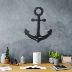 Anchor Black Decorative Metal Wall Accessory