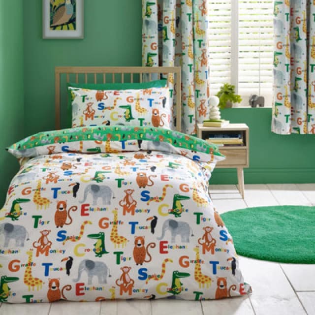 Catherine Lansfield Animal Magic Reversible Duvet Cover Set Natural unisex Junior