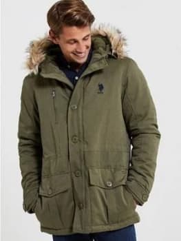 U.S. Polo Assn. Lifestyle Parka - Green, Size S, Men
