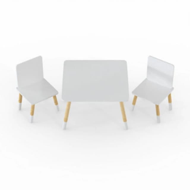 Kidsaw White Snow Table And Chairs, Multi WHTC2