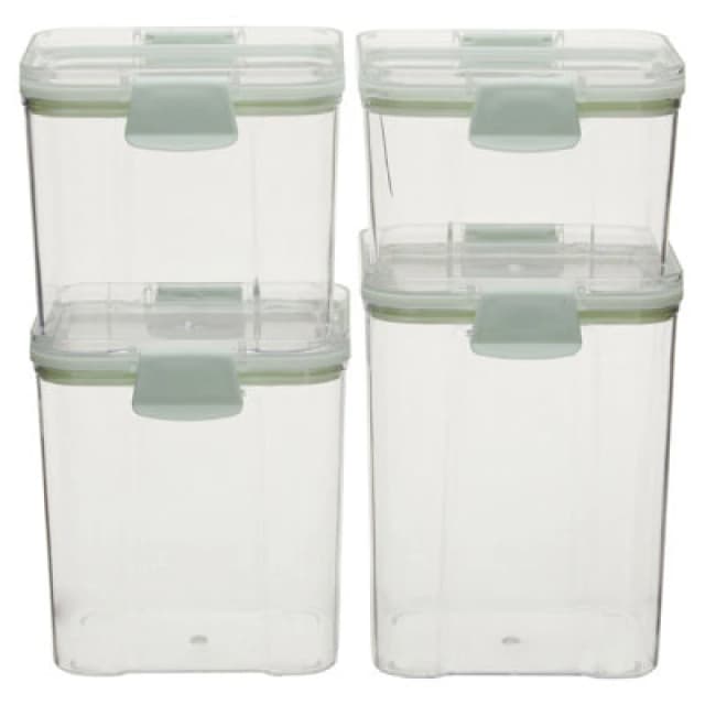 Orsina Durable Set Of Four Storage Boxes, Sturdy Storage Containers For Kitchen, Airtight Seal Plastic Storage Box