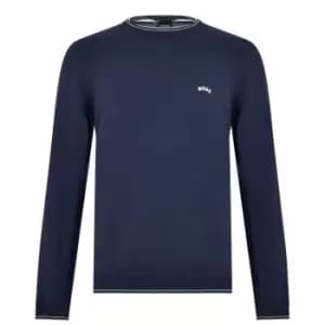 Boss Ritom Crew Knit Sweater - Blue