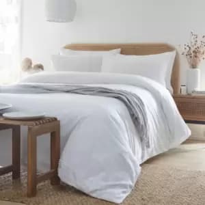 Appletree Loft - Stratford Tufted 100% Cotton Duvet Cover Set, White, Double