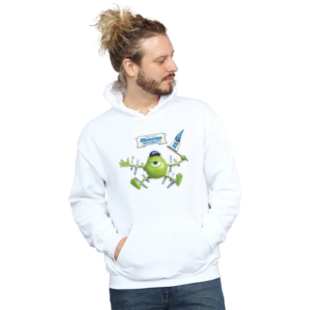 Disney Men Monsters University Taped Mike Hoodie in White Size: Small White S Male 5057972614914