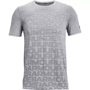 Under Armour Wordmark T Shirt Mens - Grey