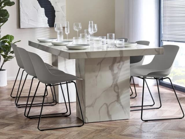 Julian Bowen Rome 180cm White Marble Effect Dining Table