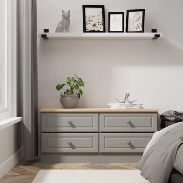 Ready Assembled 2 U Surrey 4 Drawer Bed Box (Ready Assembled) in Grey Size: Small Grey Unisex Small