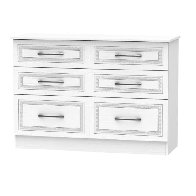 Stafford 6 Drawer Wide Chest In Signature White (Ready Assembled)