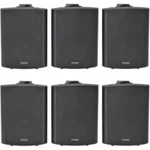 6x 120W Black Wall Mounted Stereo Speakers 6.5' 8Ohm Premium Home Audio Music